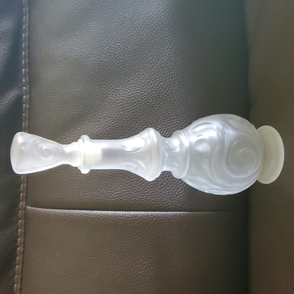 Vintage frosted glass bottle with stopper perfume